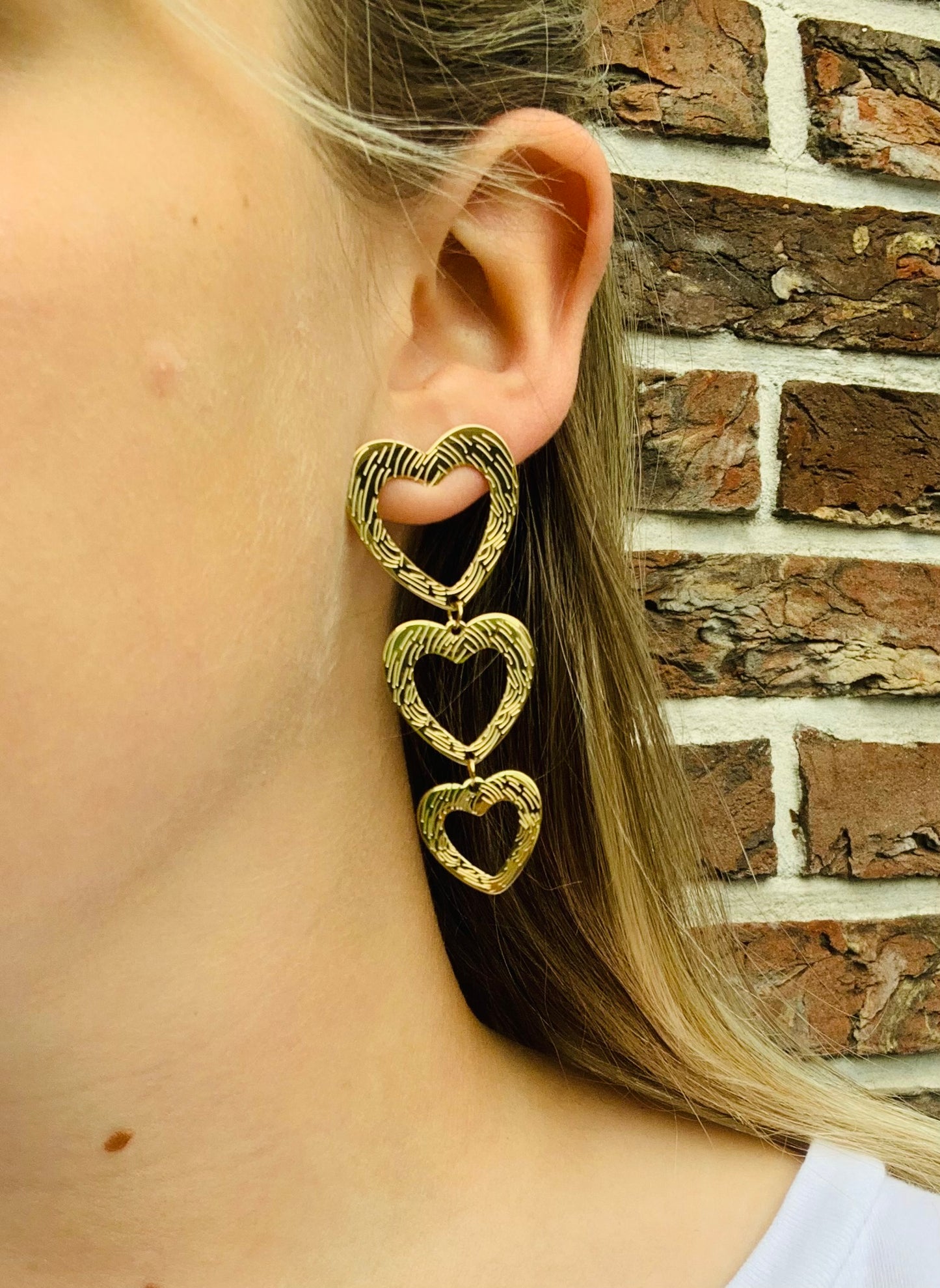 Oorbellen ‘long hearts’