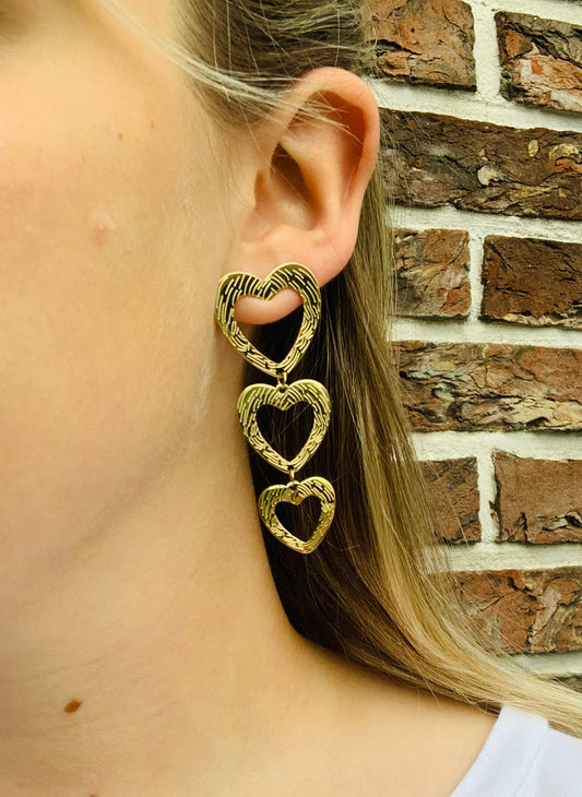 Oorbellen ‘long hearts’