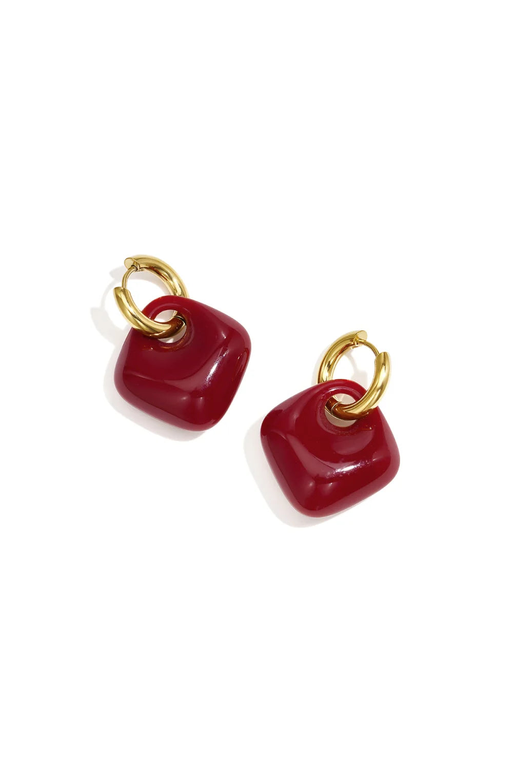 Oorbellen 'wine red pearl'