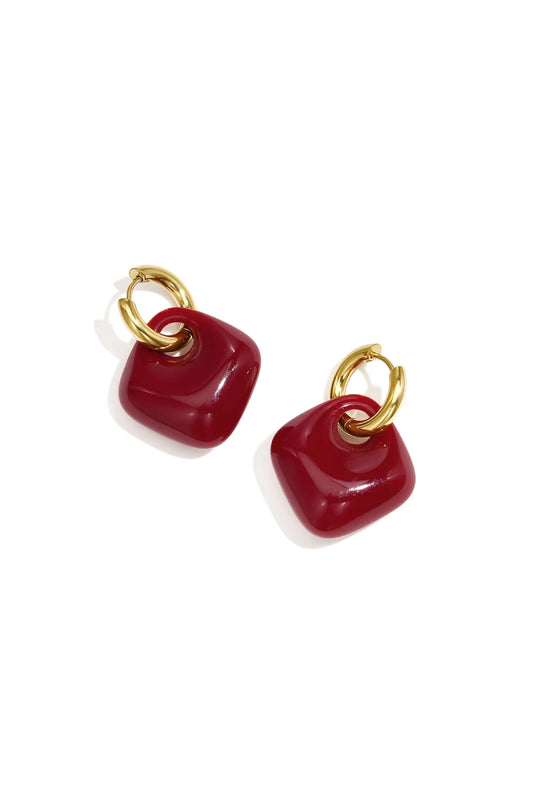 Oorbellen 'wine red pearl'