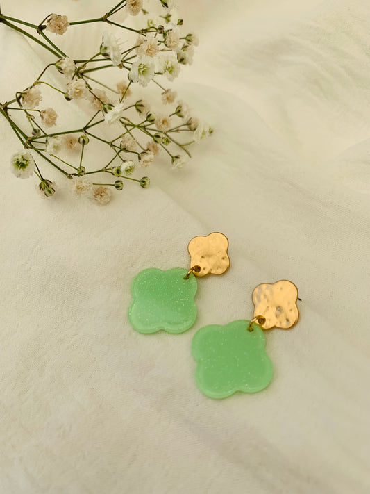 Oorbellen 'flora green'