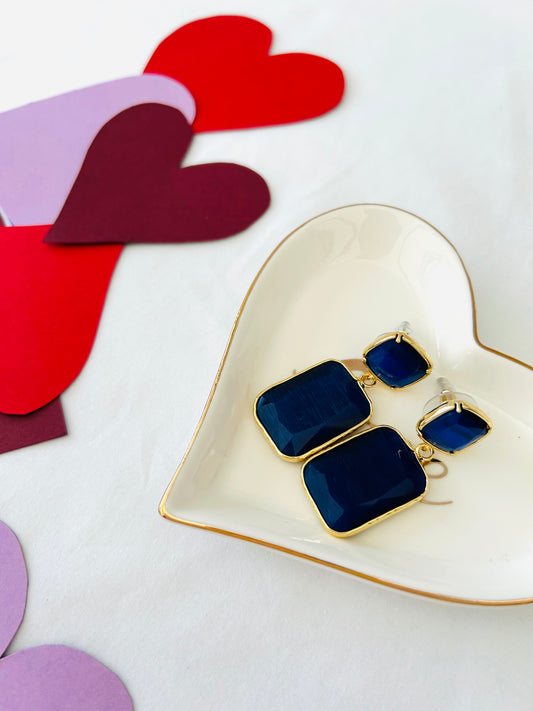 Oorbellen 'deep blue love'