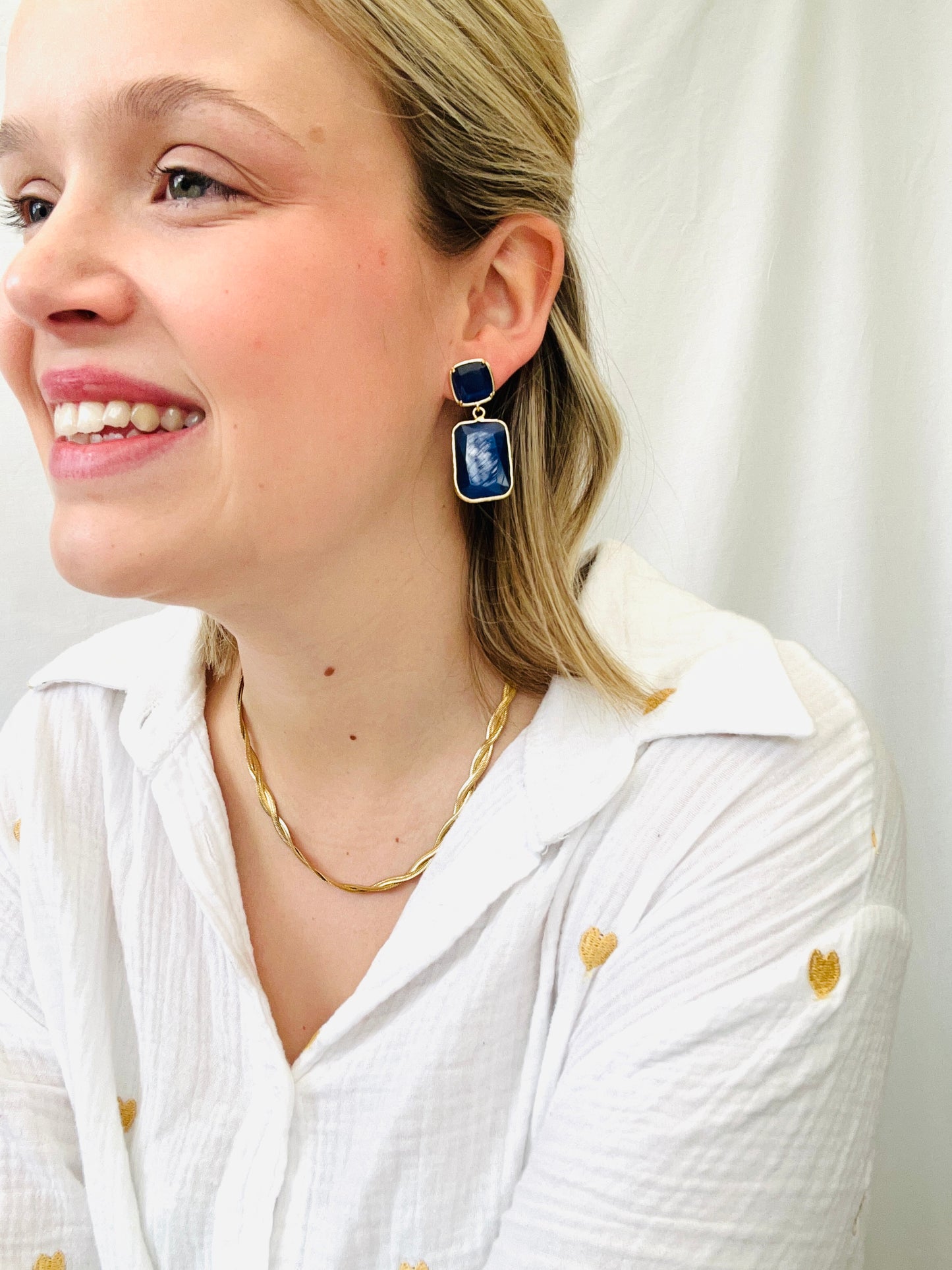 Oorbellen 'deep blue love'