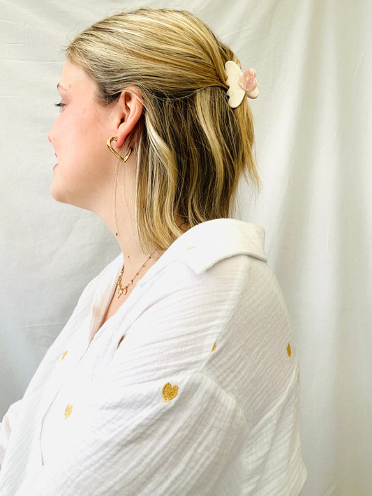 Haarklem 'mini rosé heart'