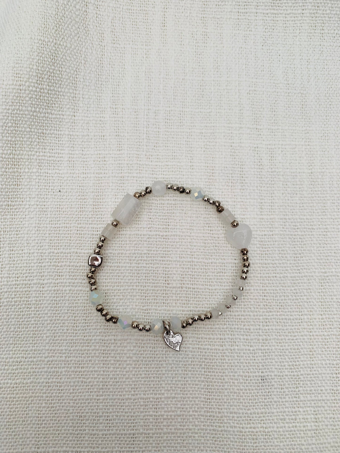 Armband 'silver & white'