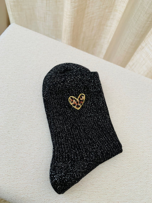 Sokken ‘glitter heart’