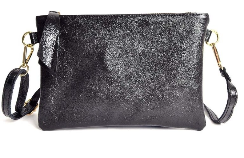 Handtas 'shining black'