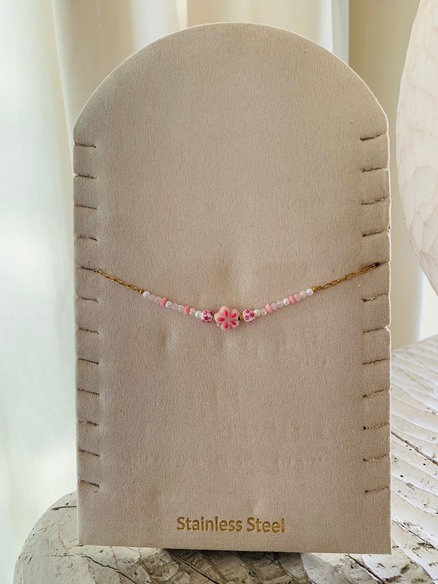 Ketting 'pink pearls'