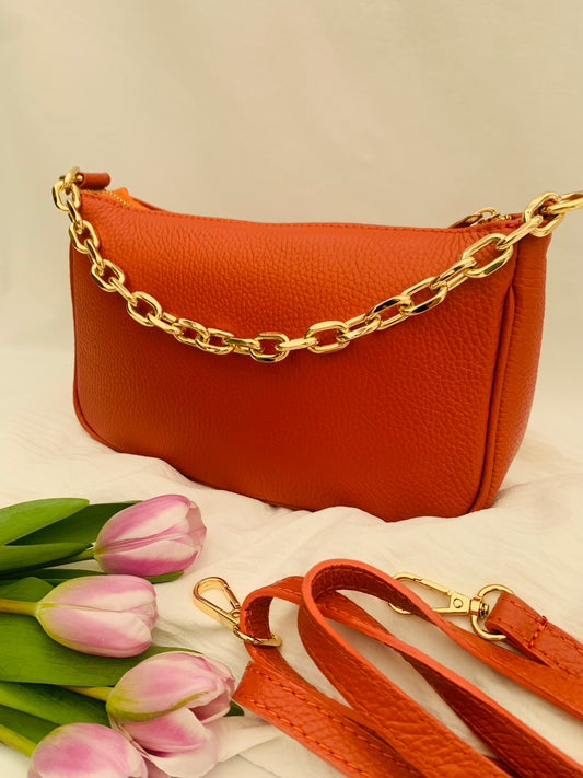 Handtas 'orange leather'