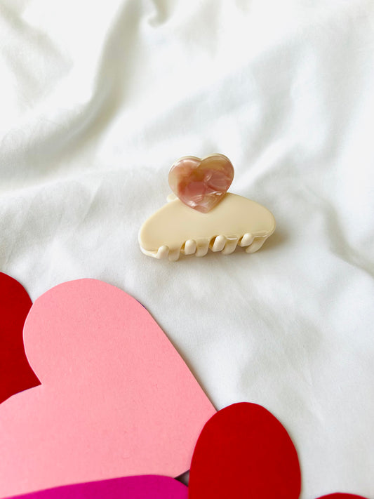 Haarklem 'mini rosé heart'