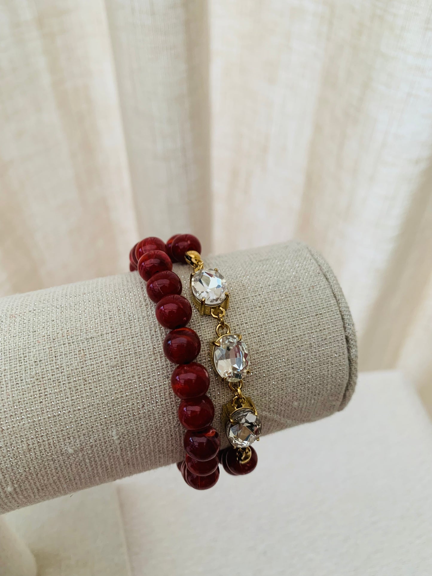 Armband ‘bordeaux glamour’