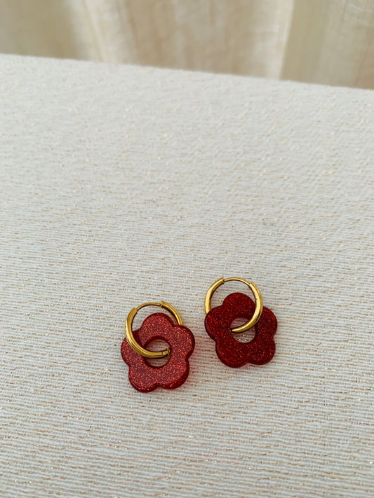 Oorbellen ‘red glamour’