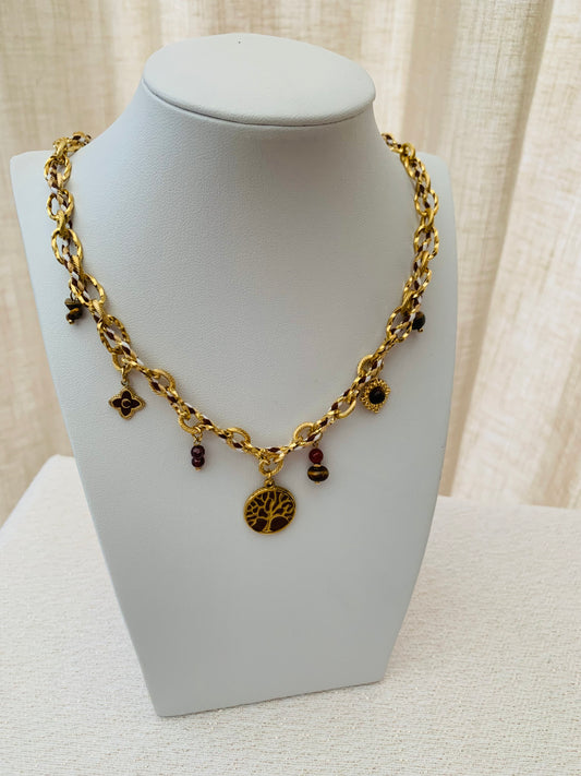 Ketting ‘bordeaux woods’