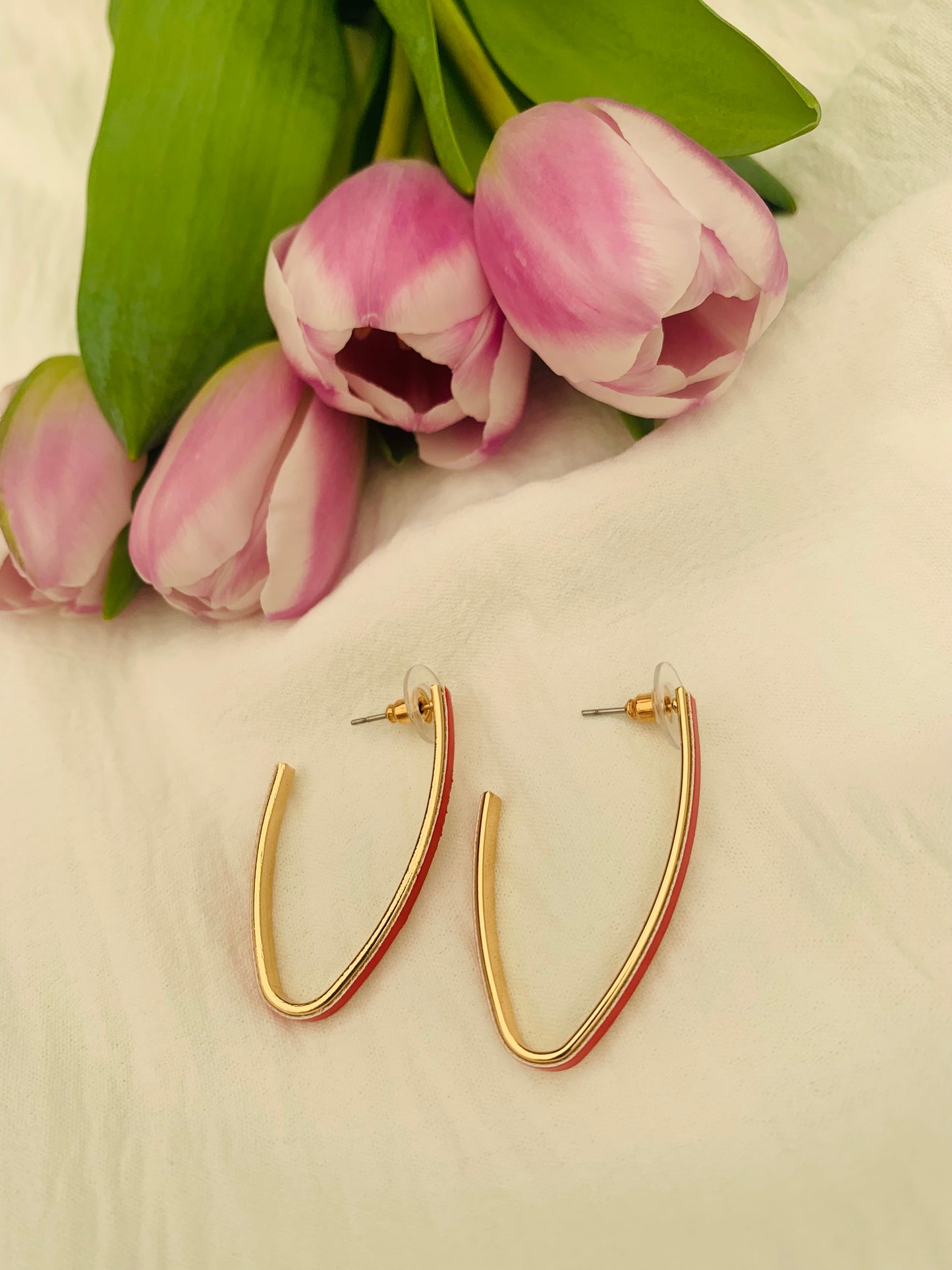 Oorbellen 'red velvet'