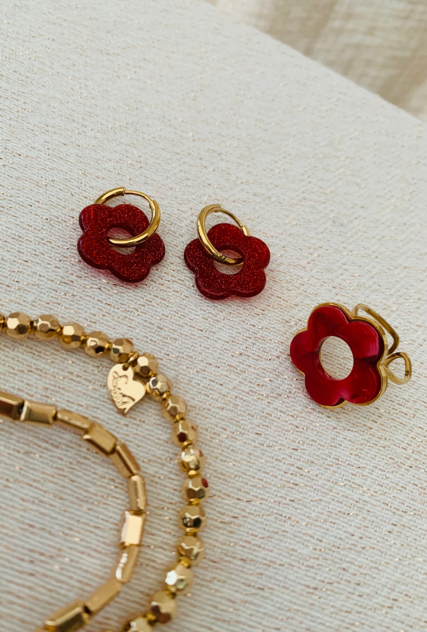 Oorbellen ‘red glamour’