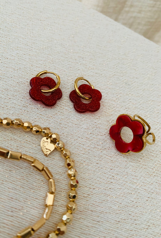 Oorbellen ‘red glamour’