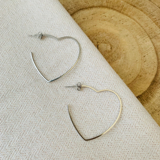 Oorbellen ‘silver hearts’