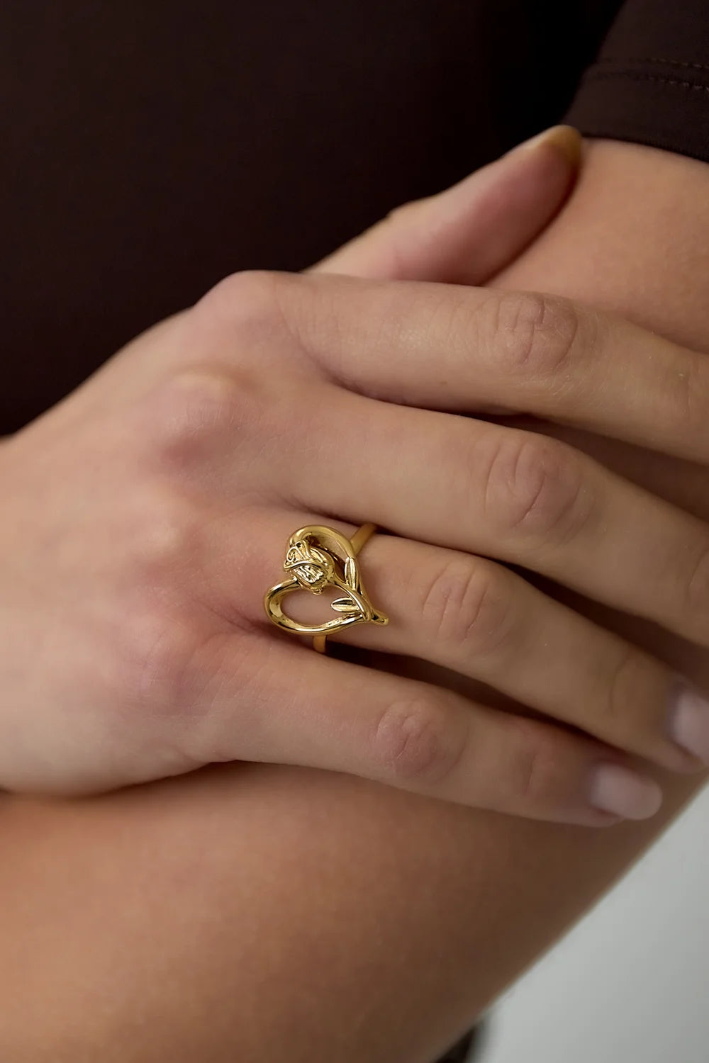Ring 'rose on heart'