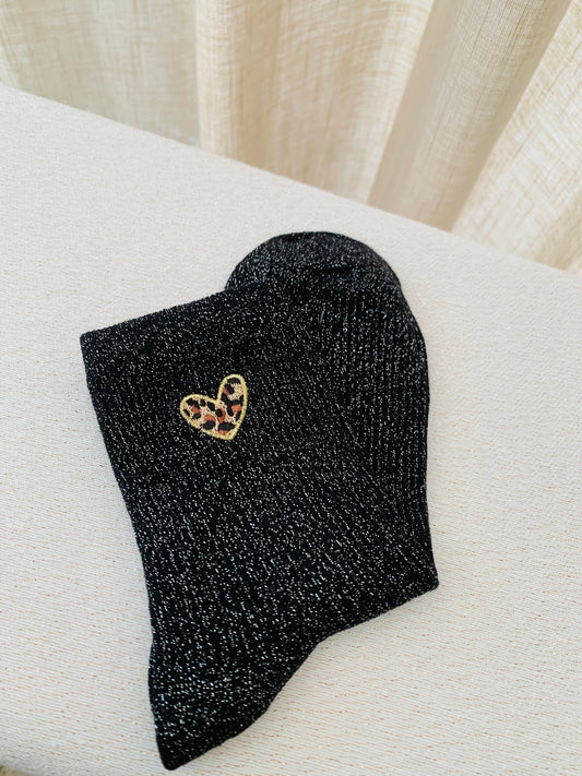 Sokken ‘glitter heart’
