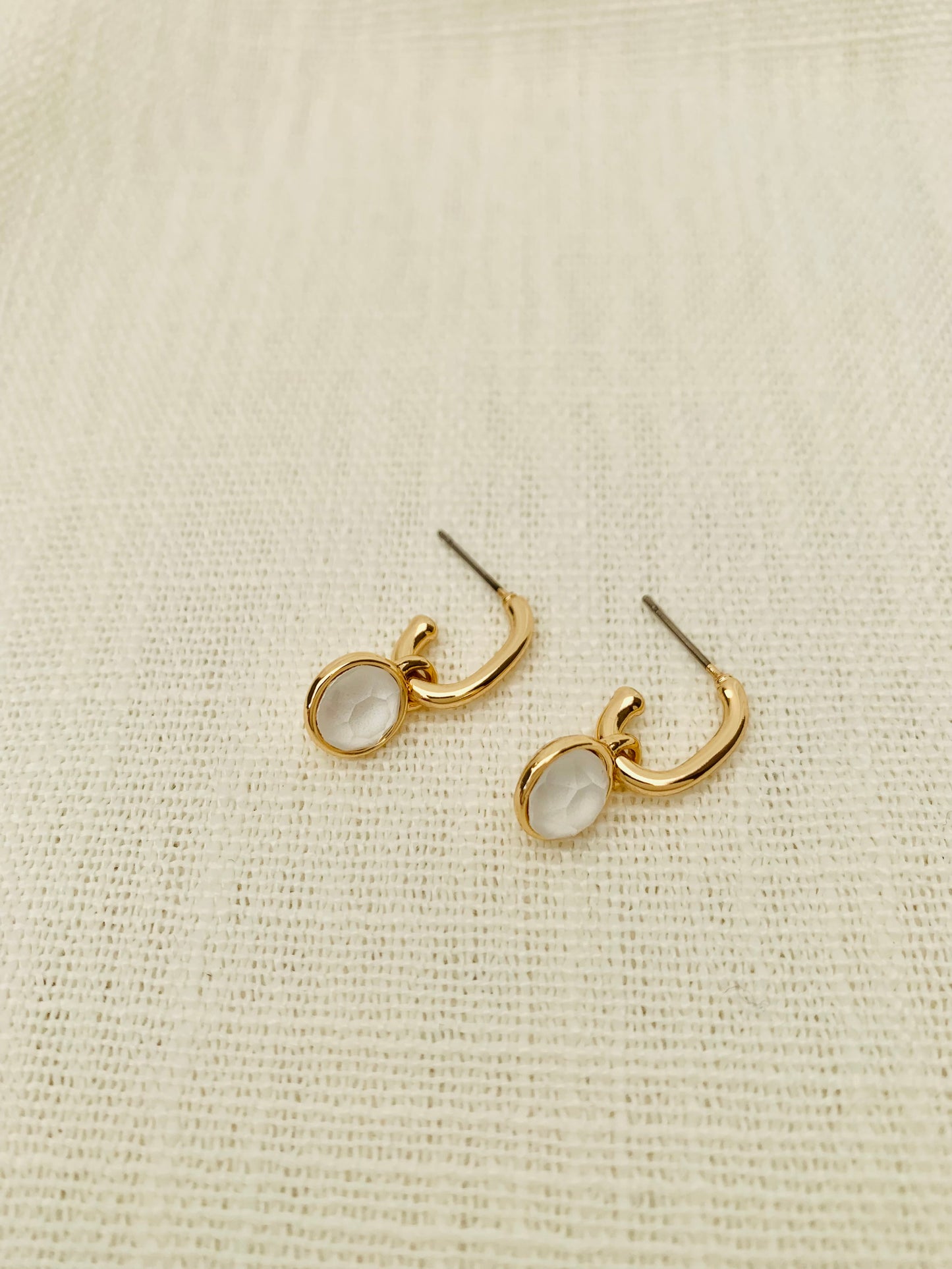 Oorbellen 'white spark'