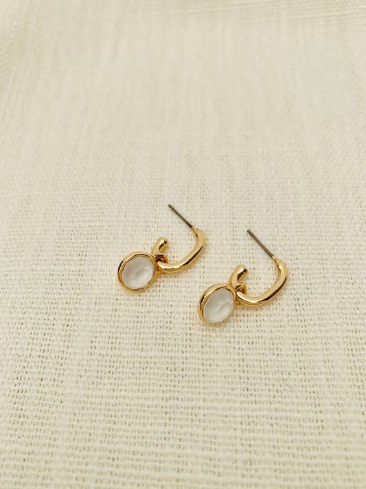 Oorbellen 'white spark'