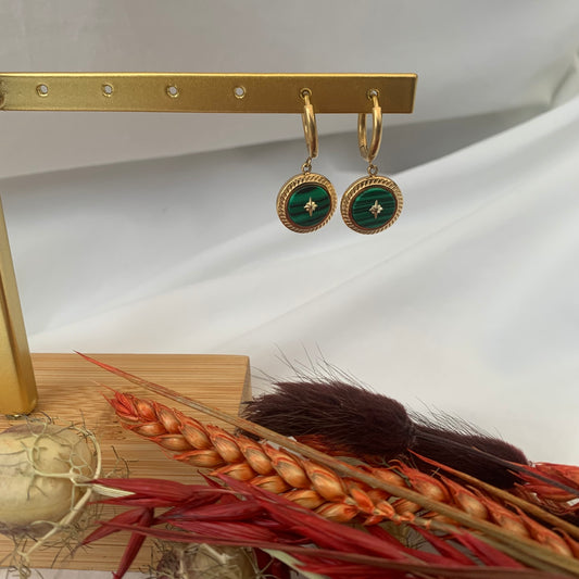 Oorbellen 'green star'