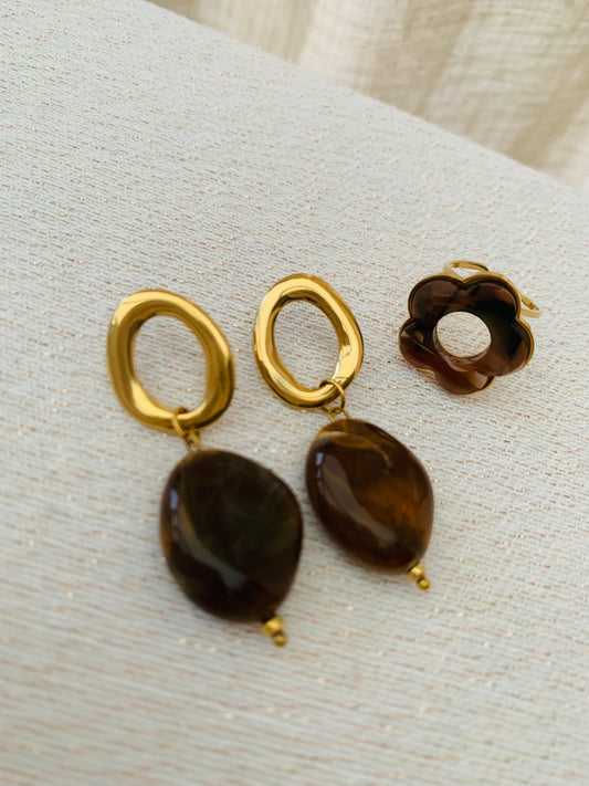 Oorbellen ‘brown magic’