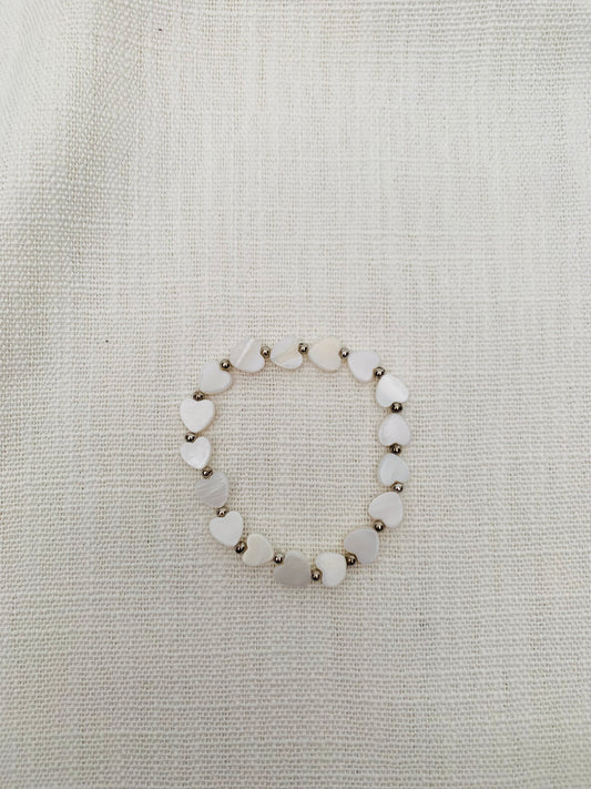 Armband 'white hearts'