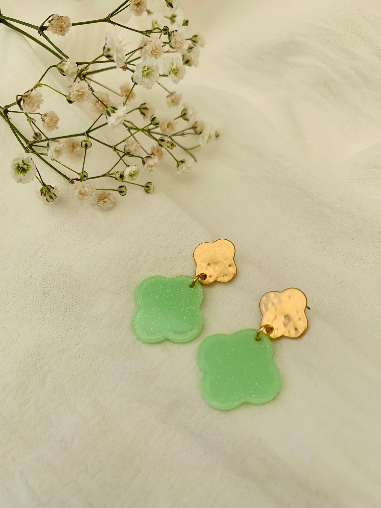 Oorbellen 'flora green'