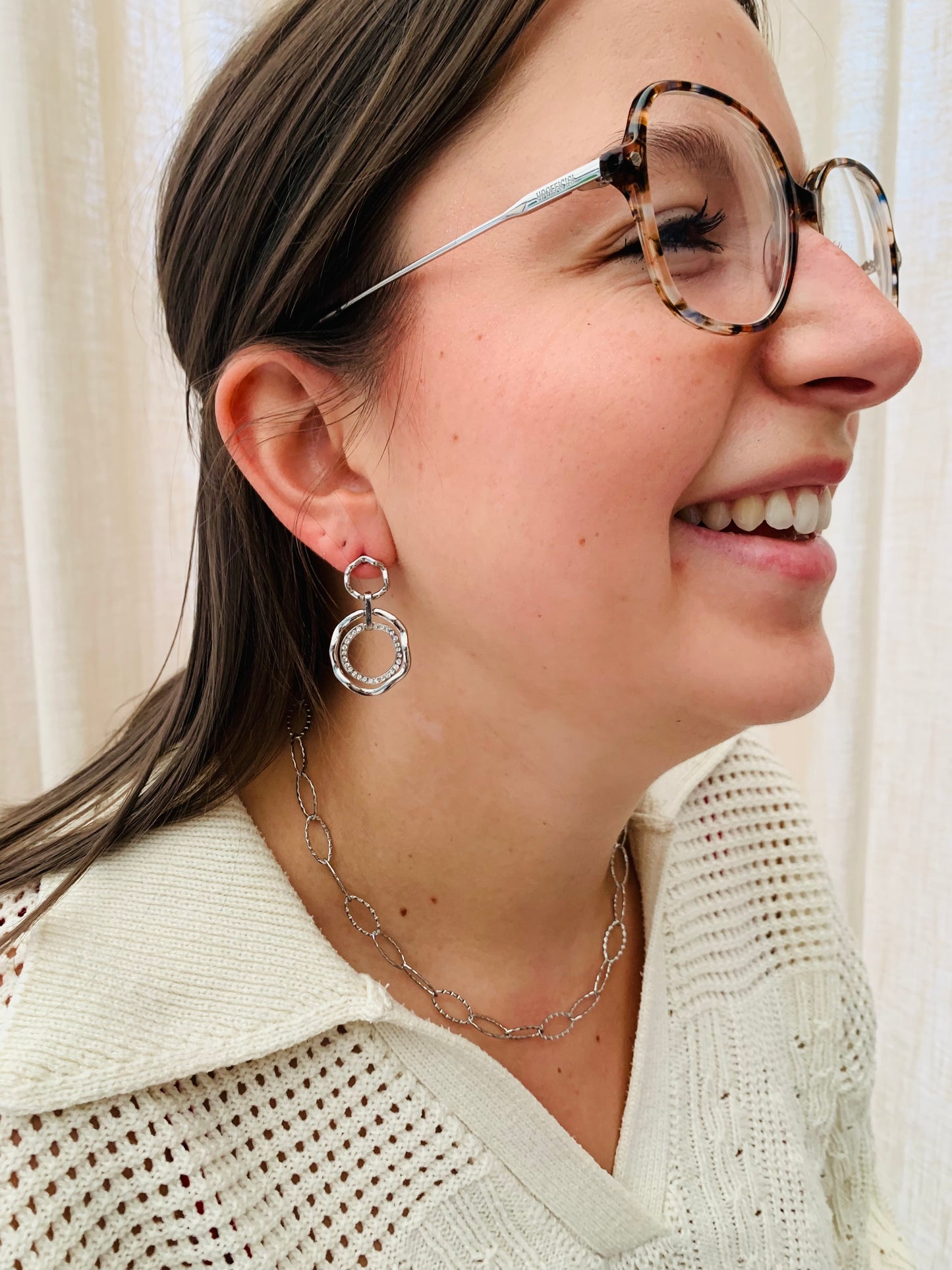 Oorbellen 'silver circle'