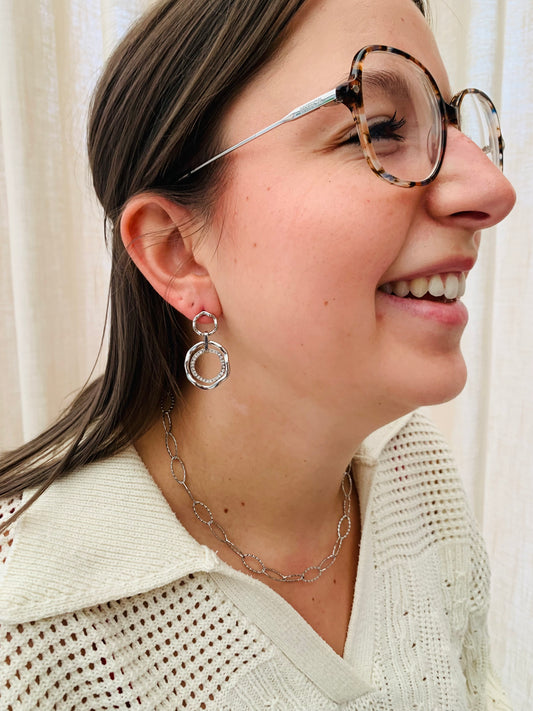 Oorbellen 'silver circle'