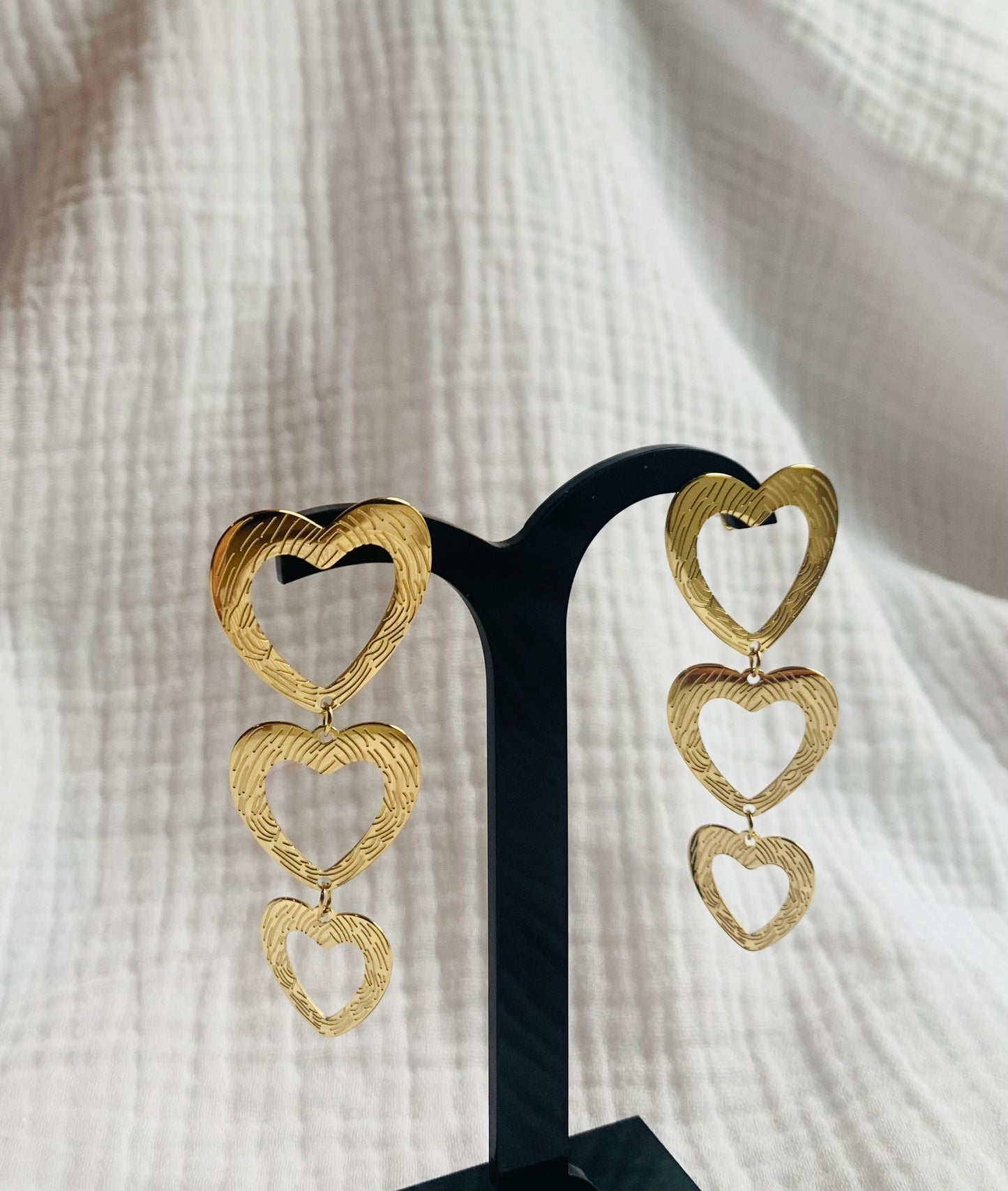 Oorbellen ‘long hearts’