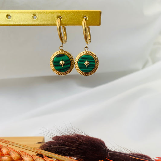 Oorbellen 'green star'