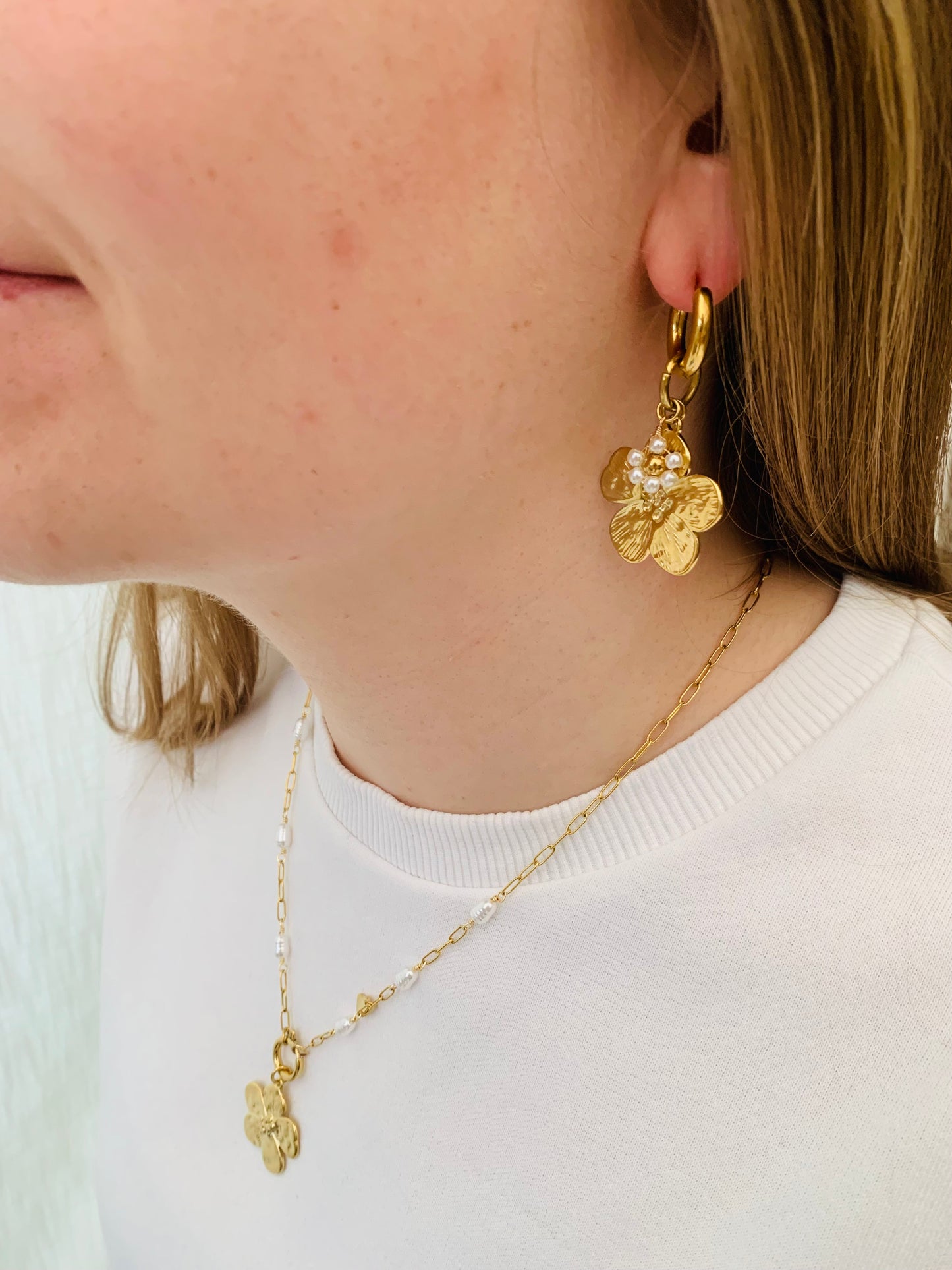 Oorbellen 'blossom pearls'