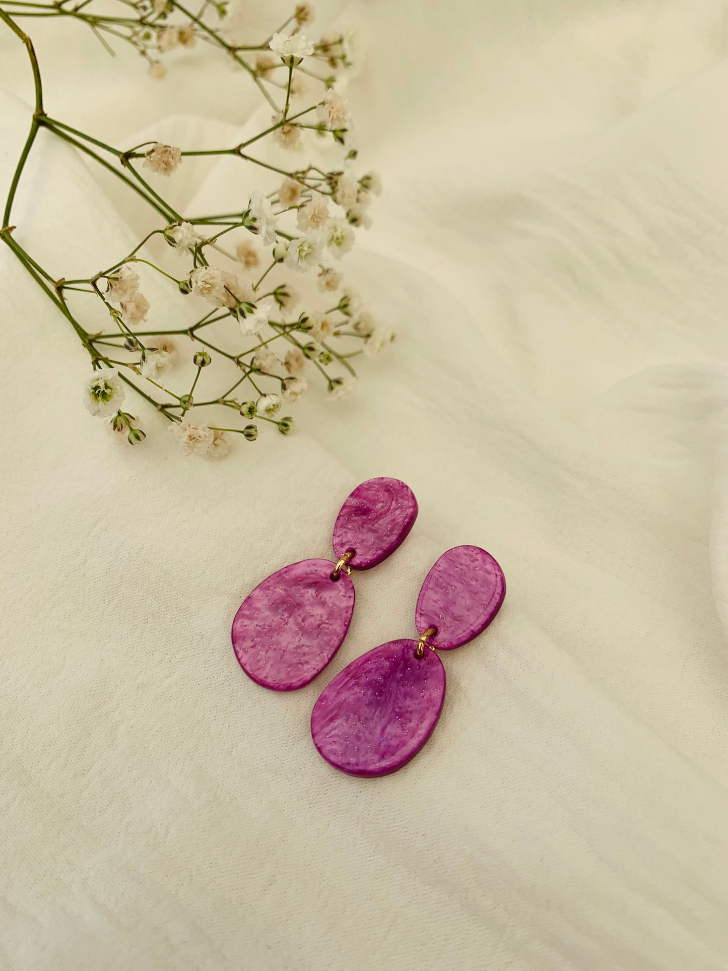 Oorbellen 'luna purple'