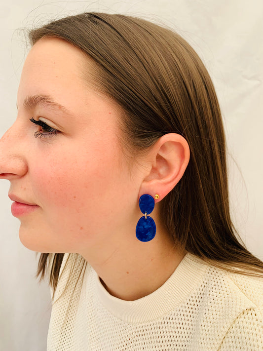 Oorbellen 'luna cobalt'