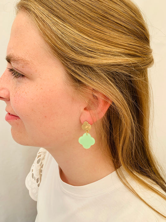 Oorbellen 'flora green'