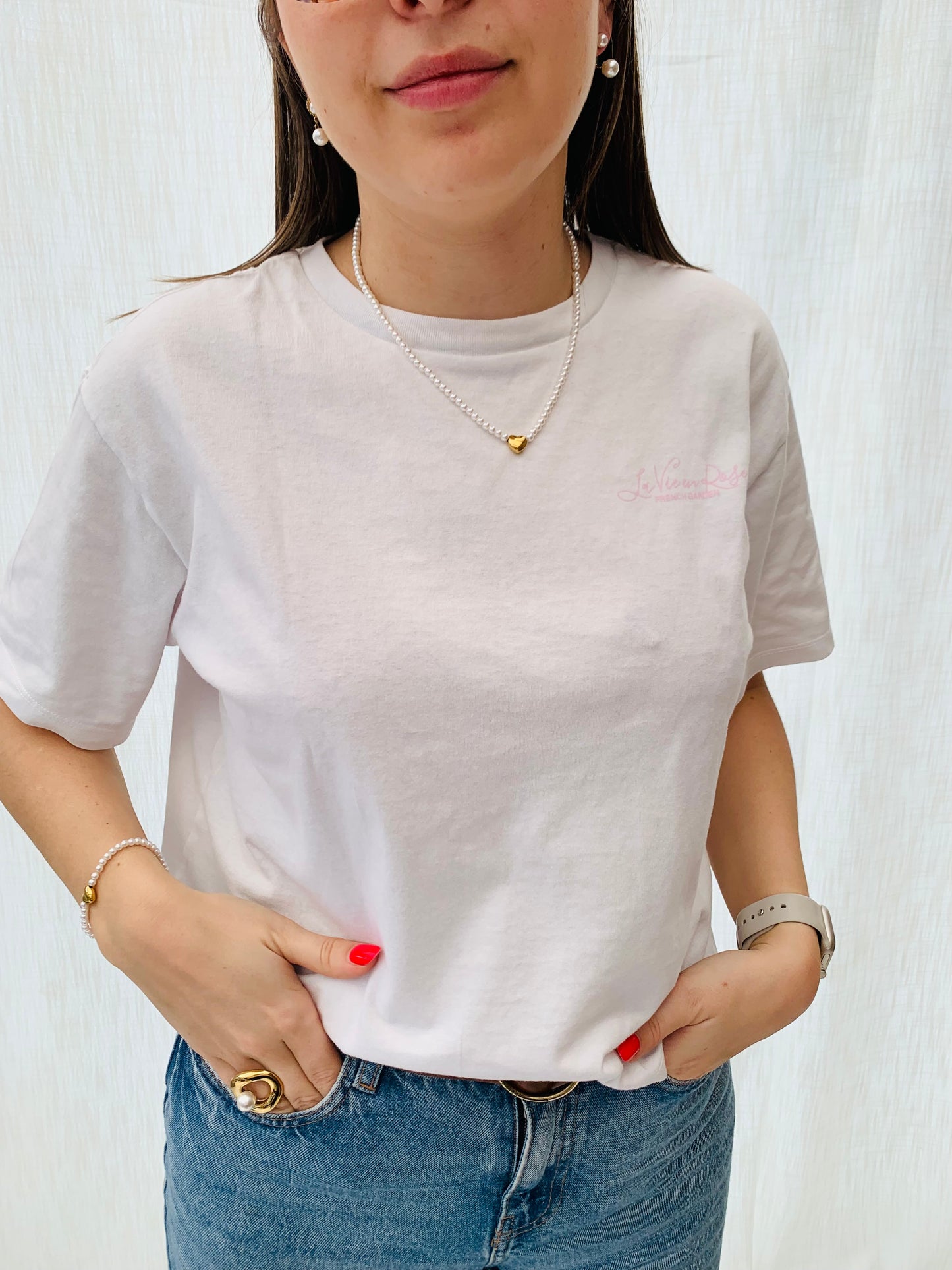 Armband 'golden heart en pearls'