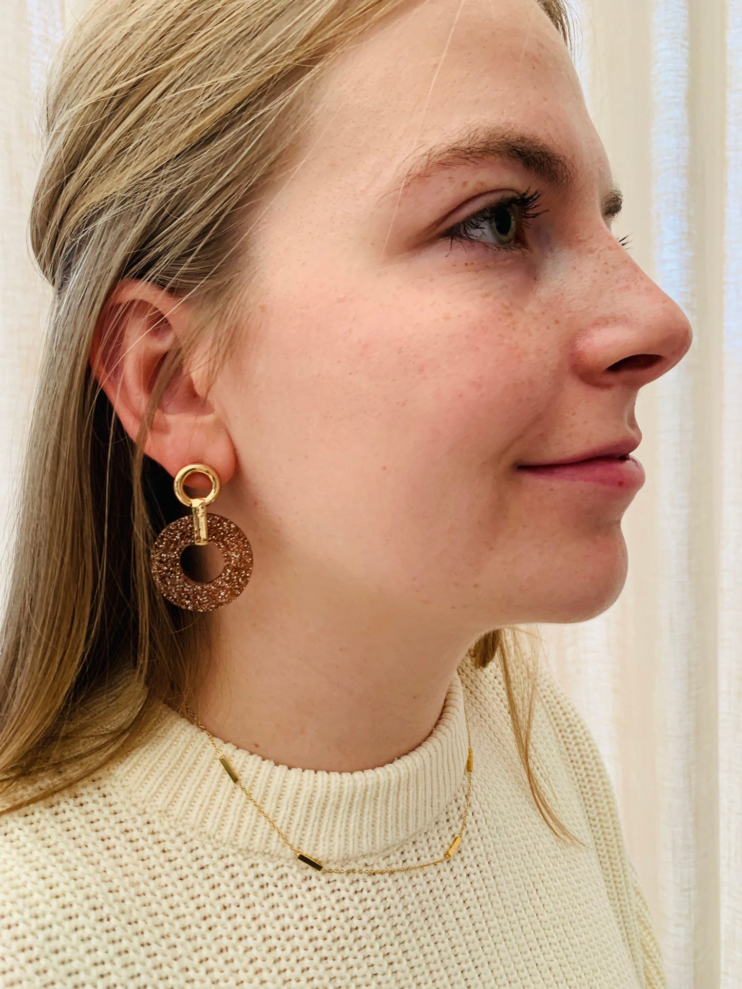 Oorbellen 'brown glamour'