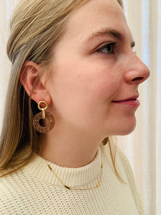 Oorbellen 'brown glamour'