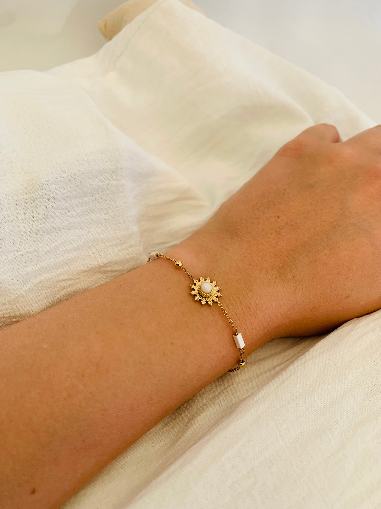 Armband 'daisy pearl'