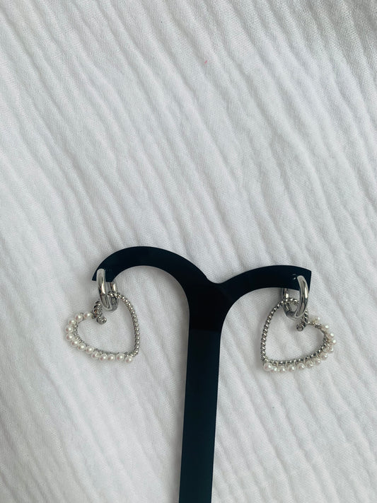 Oorbellen ‘silver heart’