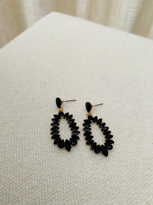 Oorbellen 'black sparkle'