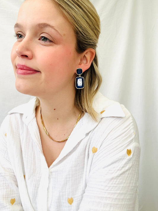 Oorbellen 'deep blue love'