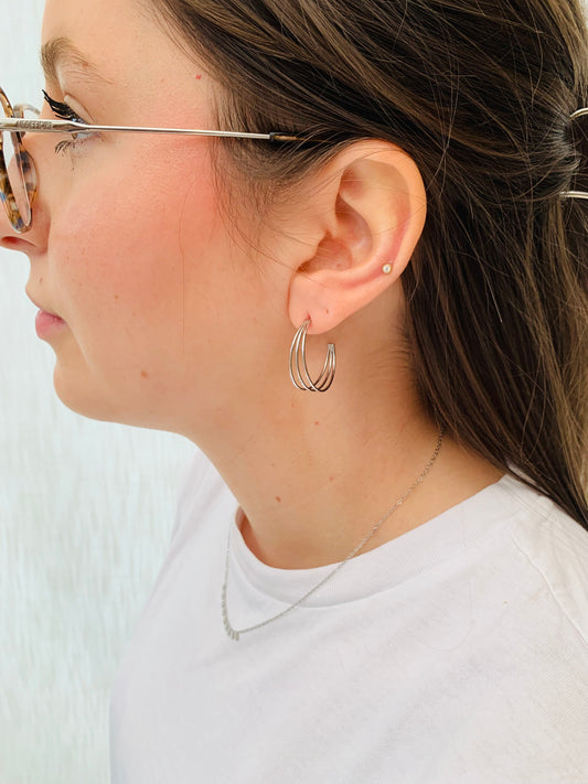 Oorbellen 'silver glow'