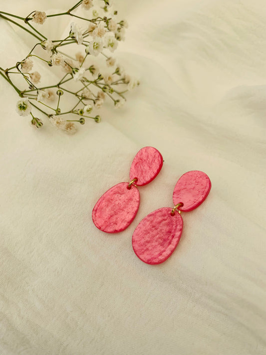 Oorbellen 'luna fuchsia'