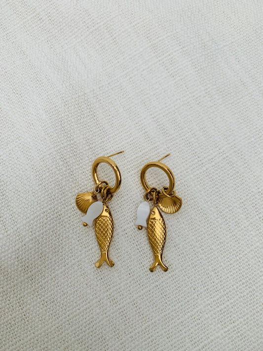 Oorbellen 'golden fish'