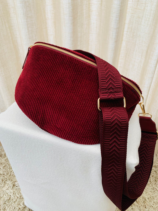 Handtas 'velours bordeaux'