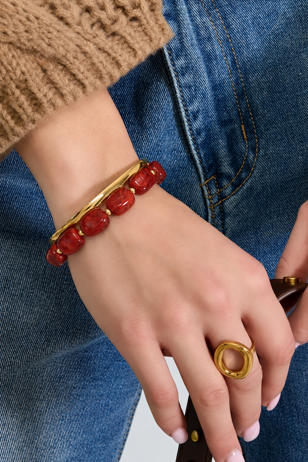 Armband 'darkred beads'