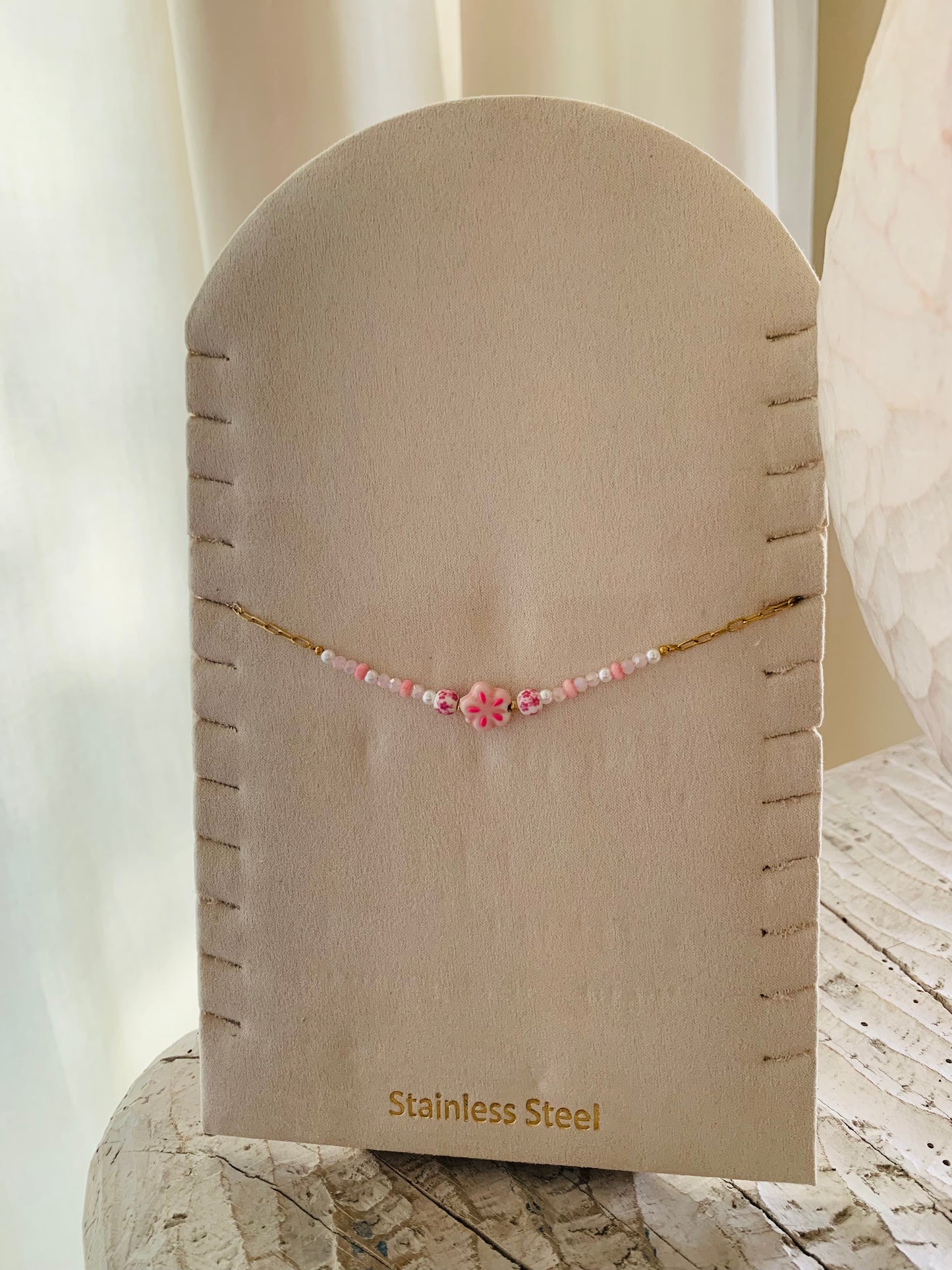 Ketting 'pink pearls'